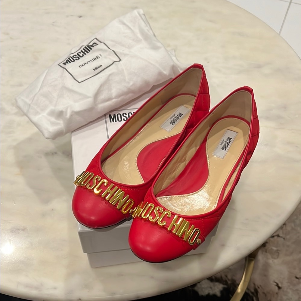 Moschino Red Ballet Flats